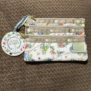 Lesportsac Peter Rabbit 3-zip cosmetic bag